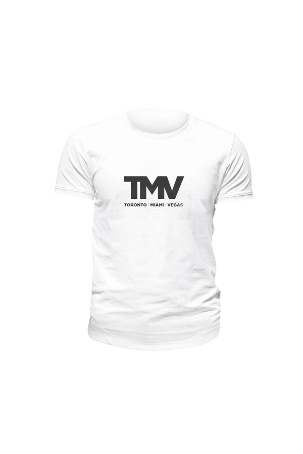 TMV Toronto, Miami, Vegas Short Sleeve White T-Shirt City.